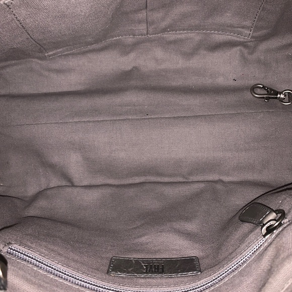 🖤🩶Frye Melissa Zip Satchel Leather Handbag Shoulder/Crossbody Carbon $388 - Picture 16 of 16